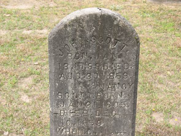 Scott
          tombstone 1859